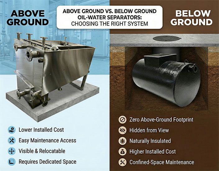 Above Ground vs. Below Ground Oil Water Separators: Choosing the Right System