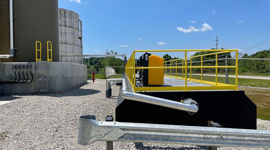The modular sections of the Bio-Clear are field welded. The tank can be buried for operation in cold climates